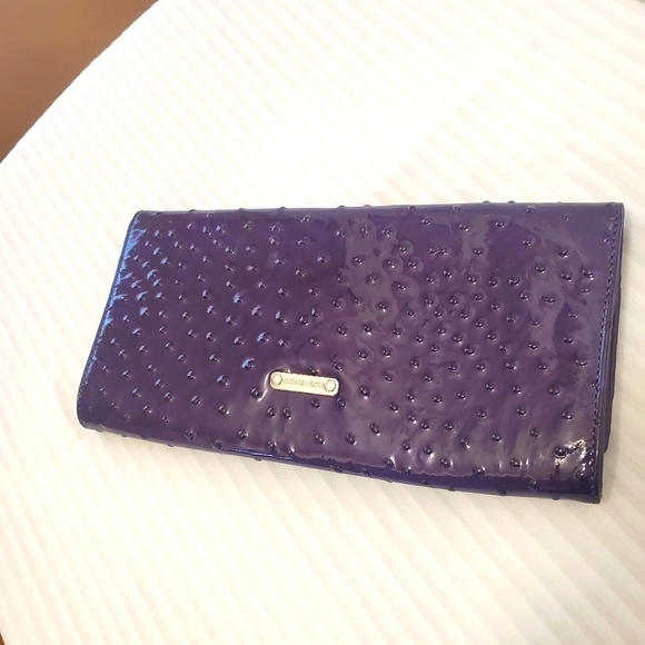 Michael Kors Deep Purple Embossed Patent Leather Clutch